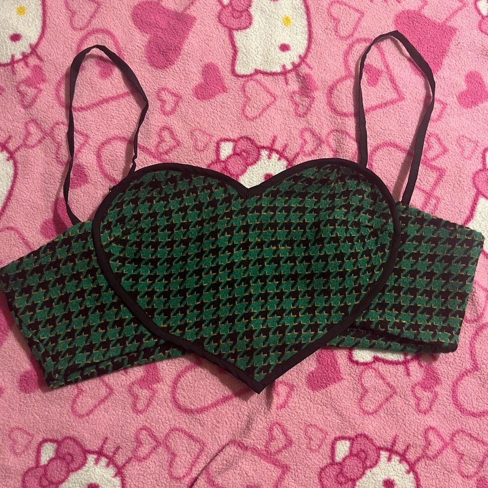 Finesse Green and Black Heart Bandeau